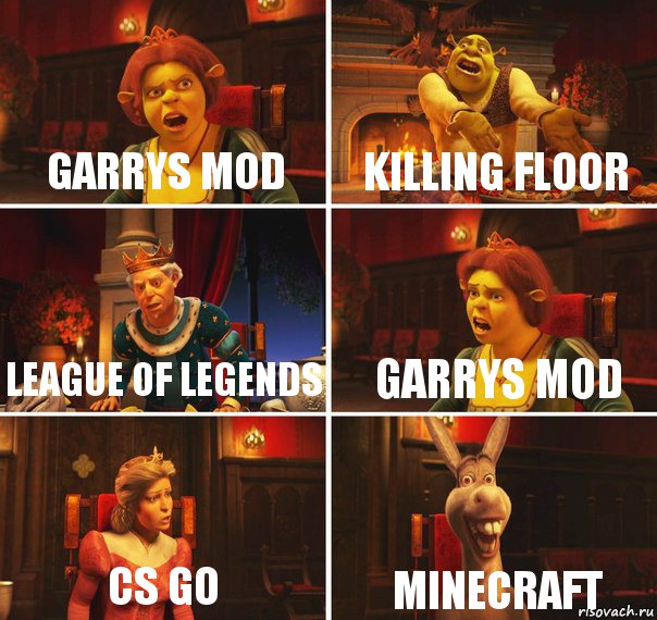 Garrys mod killing floor League of legends Garrys mod CS GO minecraft, Комикс  Шрек Фиона Гарольд Осел