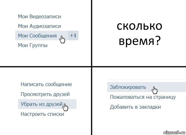 сколько время?, Комикс  Удалить из друзей