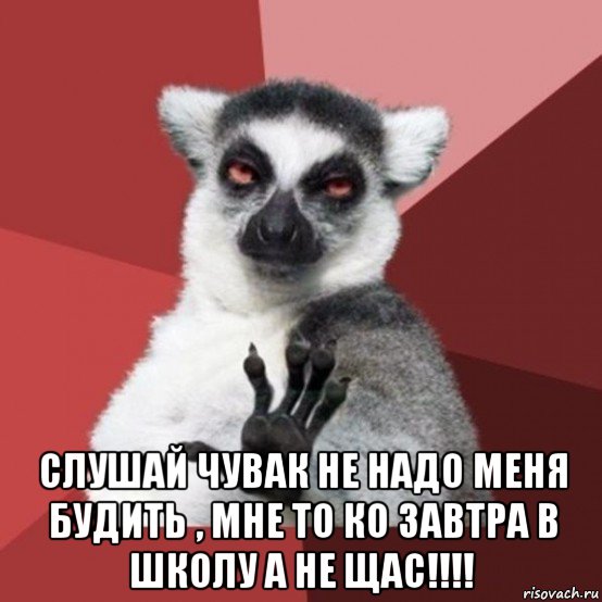  слушай чувак не надо меня будить , мне то ко завтра в школу а не щас!!!!, Мем Узбагойзя