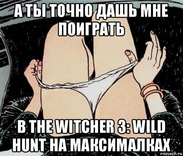 а ты точно дашь мне поиграть в the witcher 3: wild hunt на максималках, Мем А ты точно