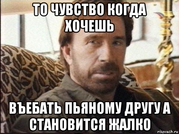 то чувство когда хочешь въебать пьяному другу а становится жалко, Мем чак норрис