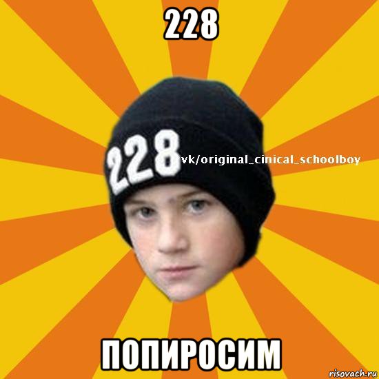 228 попиросим, Мем  Циничный школьник