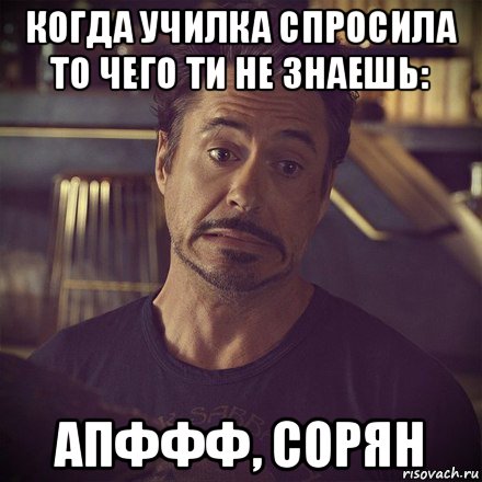 когда училка спросила то чего ти не знаешь: апффф, сорян, Мем   дауни фиг знает