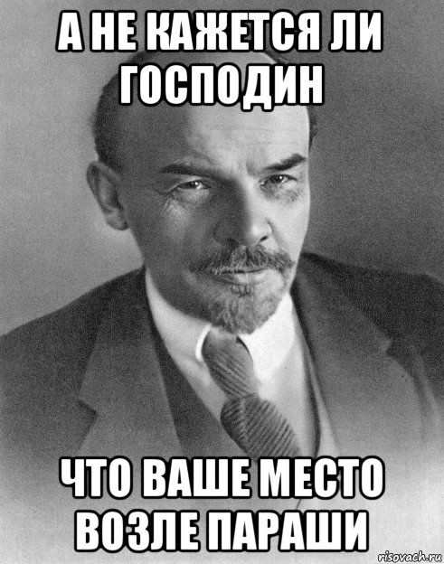 а не кажется ли господин что ваше место возле параши, Мем хитрый ленин