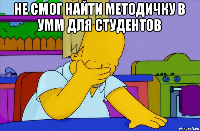 не смог найти методичку в умм для студентов , Мем Homer simpson facepalm