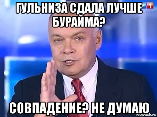 гульниза сдала лучше бурайма? совпадение? не думаю, Мем Киселёв 2014