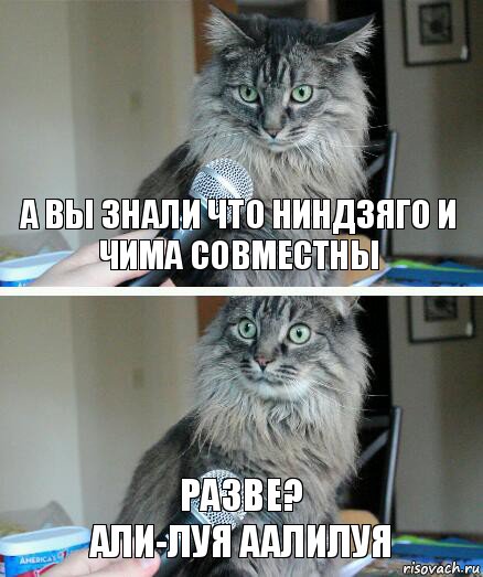 А вы знали что ниндзяго и чима совместны Разве?
АЛИ-ЛУЯ ААЛИЛУЯ, Комикс  кот с микрофоном