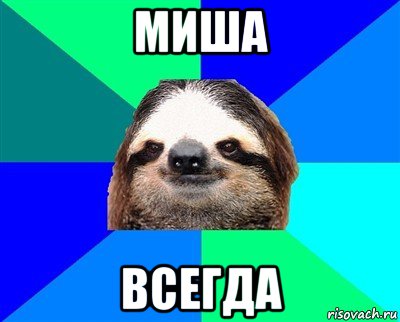 миша всегда, Мем Ленивец