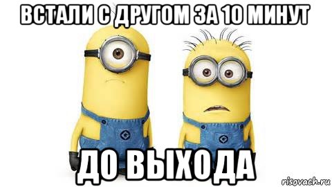 встали с другом за 10 минут до выхода, Мем Миньоны