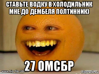 ставьте водку в холодильник мне до дембеля полтинник) 27 омсбр, Мем Надоедливый апельсин