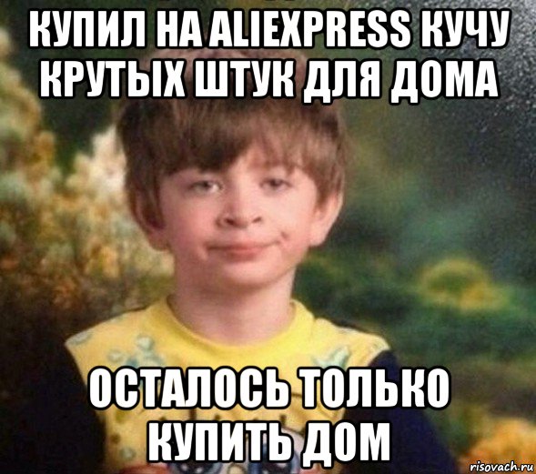 купил на aliexpress кучу крутых штук для дома осталось только купить дом, Мем Недовольный пацан