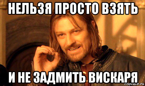 нельзя просто взять и не задмить вискаря, Мем Нельзя просто так взять и (Боромир мем)