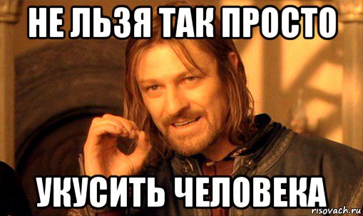 не льзя так просто укусить человека, Мем Нельзя просто так взять и (Боромир мем)