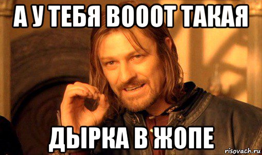 а у тебя вооот такая дырка в жопе, Мем Нельзя просто так взять и (Боромир мем)