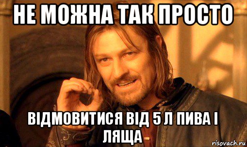 не можна так просто відмовитися від 5 л пива і ляща, Мем Нельзя просто так взять и (Боромир мем)