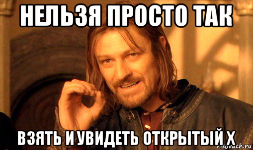 нельзя просто так взять и увидеть открытый х, Мем Нельзя просто так взять и (Боромир мем)