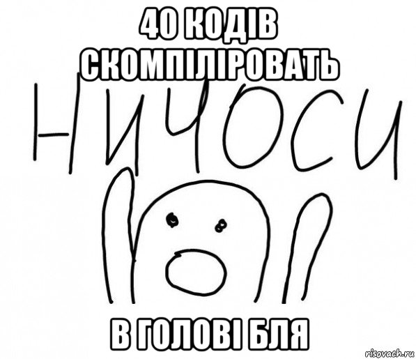 40 кодів скомпіліровать в голові бля, Мем  Ничоси