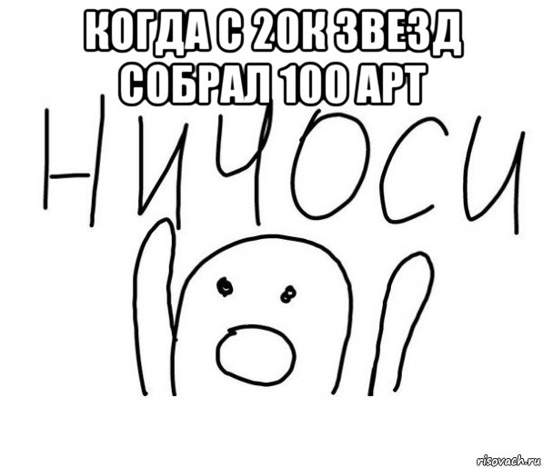 когда с 20к звезд собрал 100 арт , Мем  Ничоси