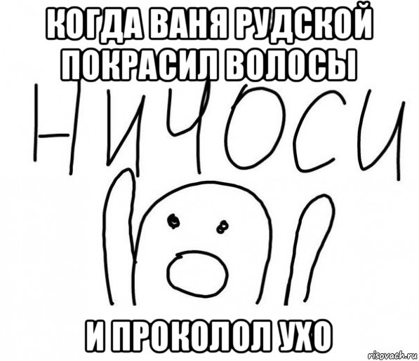 когда ваня рудской покрасил волосы и проколол ухо, Мем  Ничоси