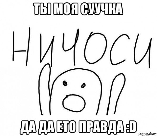 ты моя суучка да да ето правда :d, Мем  Ничоси