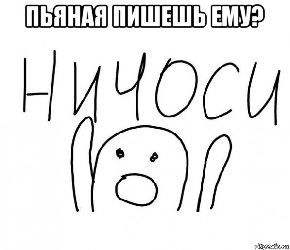 пьяная пишешь ему? , Мем  Ничоси