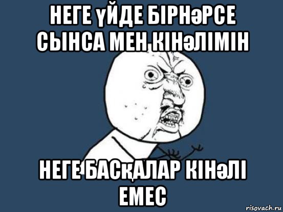 неге үйде бірнәрсе сынса мен кінәлімін неге басқалар кінәлі емес, Мем Ну почему