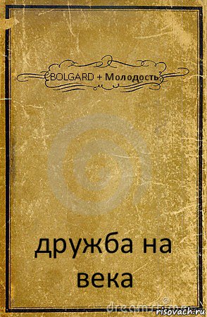 BOLGARD + Молодость дружба на века, Комикс обложка книги