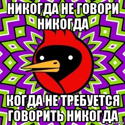 никогда не говори никогда когда не требуется говорить никогда, Мем Омская птица