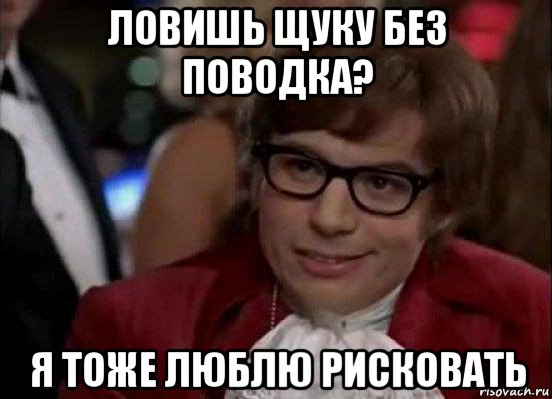 ловишь щуку без поводка? я тоже люблю рисковать, Мем Остин Пауэрс (я тоже люблю рисковать)