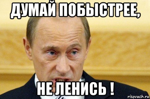 думай побыстрее, не ленись !, Мем путин