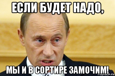 если будет надо, мы и в сортире замочим!, Мем путин