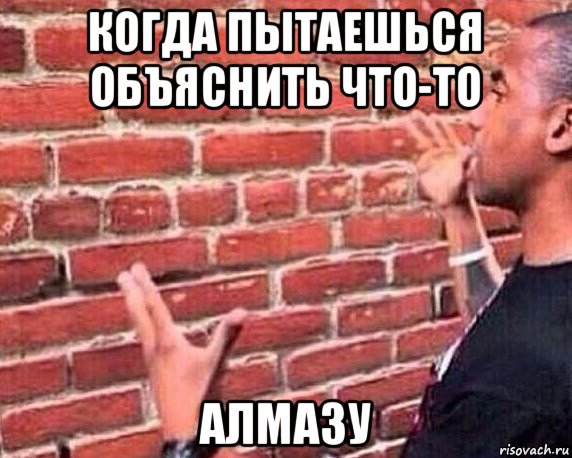 когда пытаешься объяснить что-то алмазу, Мем разговор со стеной