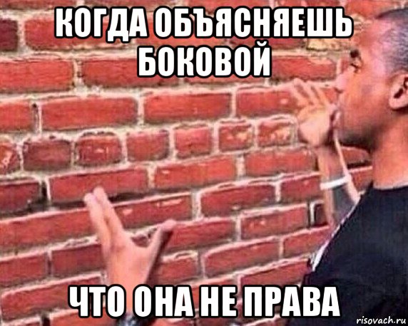 когда объясняешь боковой что она не права, Мем разговор со стеной