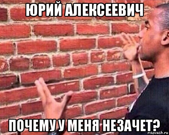 юрий алексеевич почему у меня незачет?, Мем разговор со стеной