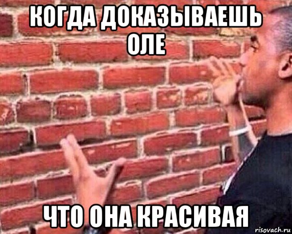 когда доказываешь оле что она красивая, Мем разговор со стеной