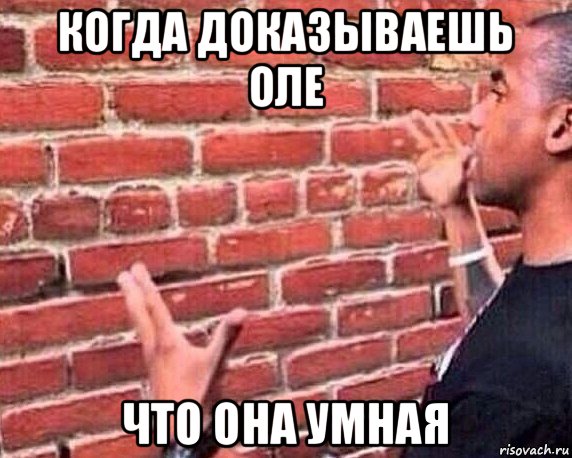 когда доказываешь оле что она умная, Мем разговор со стеной