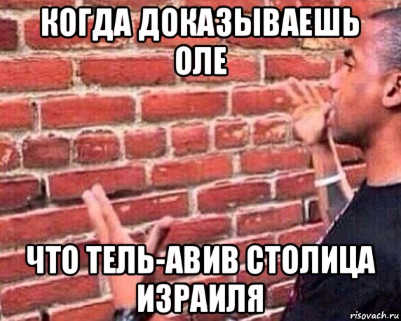 когда доказываешь оле что тель-авив столица израиля, Мем разговор со стеной