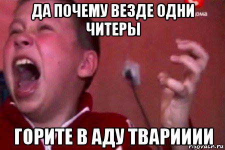 да почему везде одни читеры горите в аду тварииии, Мем  Сашко Фокин орет