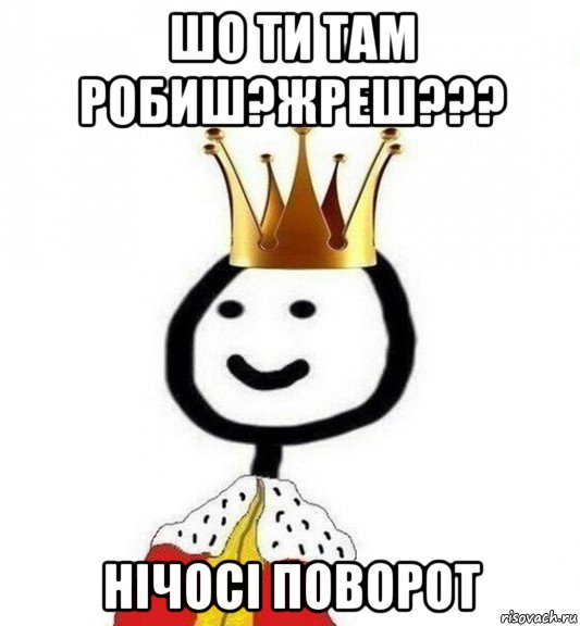 шо ти там робиш?жреш??? нічосі поворот, Мем Теребонька Царь