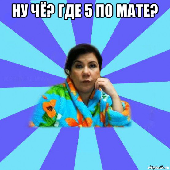 ну чё? где 5 по мате? , Мем типичная мама