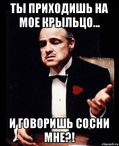 ты приходишь на мое крыльцо... и говоришь сосни мне?!, Мем ты делаешь это без уважения