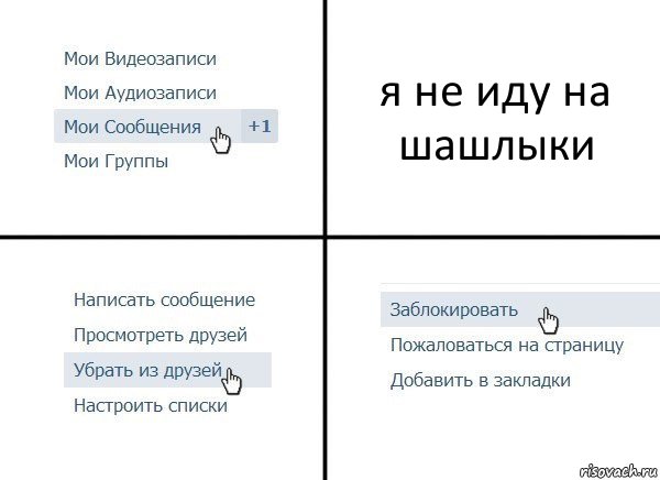 я не иду на шашлыки, Комикс  Удалить из друзей