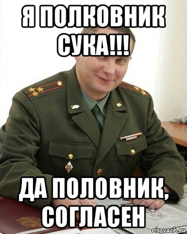 я полковник сука!!! да половник, согласен, Мем Военком (полковник)