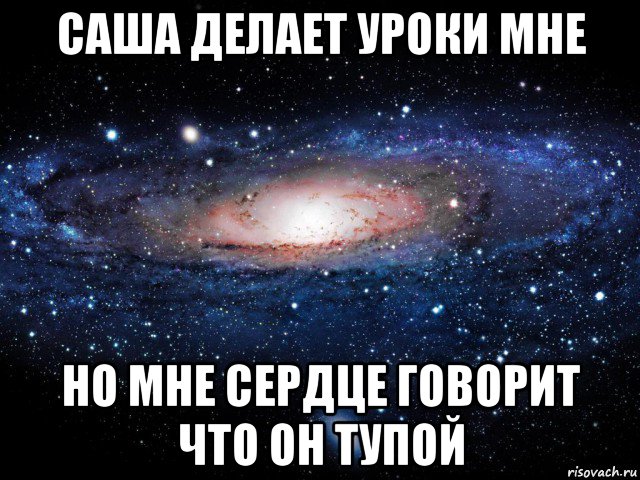 саша делает уроки мне но мне сердце говорит что он тупой, Мем Вселенная