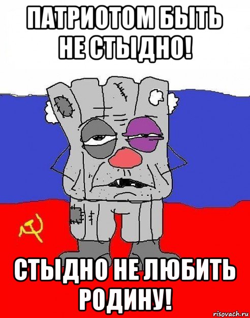 патриотом быть не стыдно! стыдно не любить родину!, Мем Я Ватник