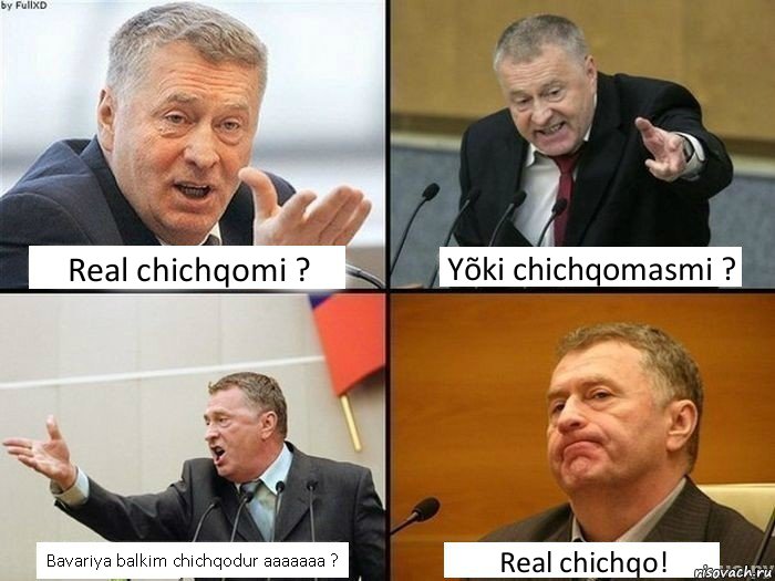 Real chichqomi ? Yõki chichqomasmi ? Bavariya balkim chichqodur aaaaaaa ? Real chichqo!, Комикс жирик