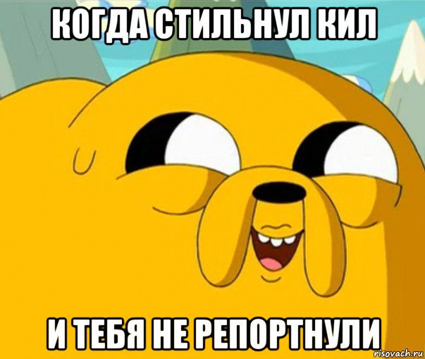 когда стильнул кил и тебя не репортнули, Мем  Adventure time