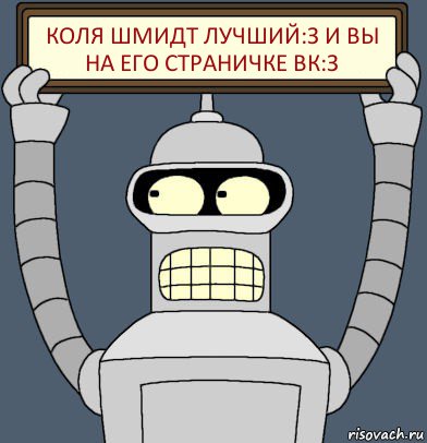 Коля Шмидт Лучший:З и вы на его страничке ВК:З, Комикс Бендер с плакатом