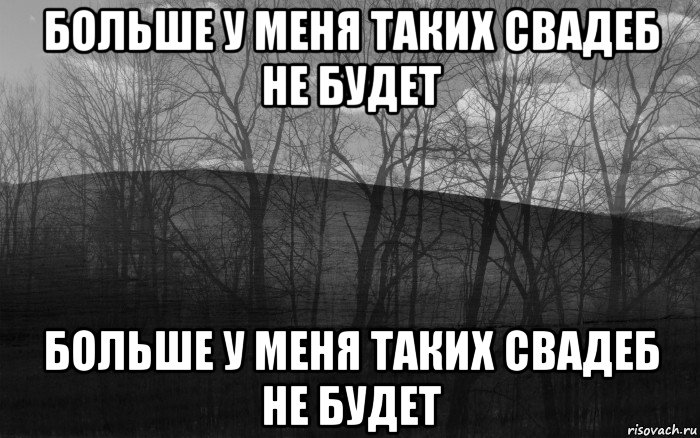 больше у меня таких свадеб не будет больше у меня таких свадеб не будет, Мем безысходность лес