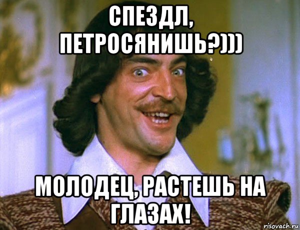 спездл, петросянишь?))) молодец, растешь на глазах!, Мем Боярский (ДАртаньян)